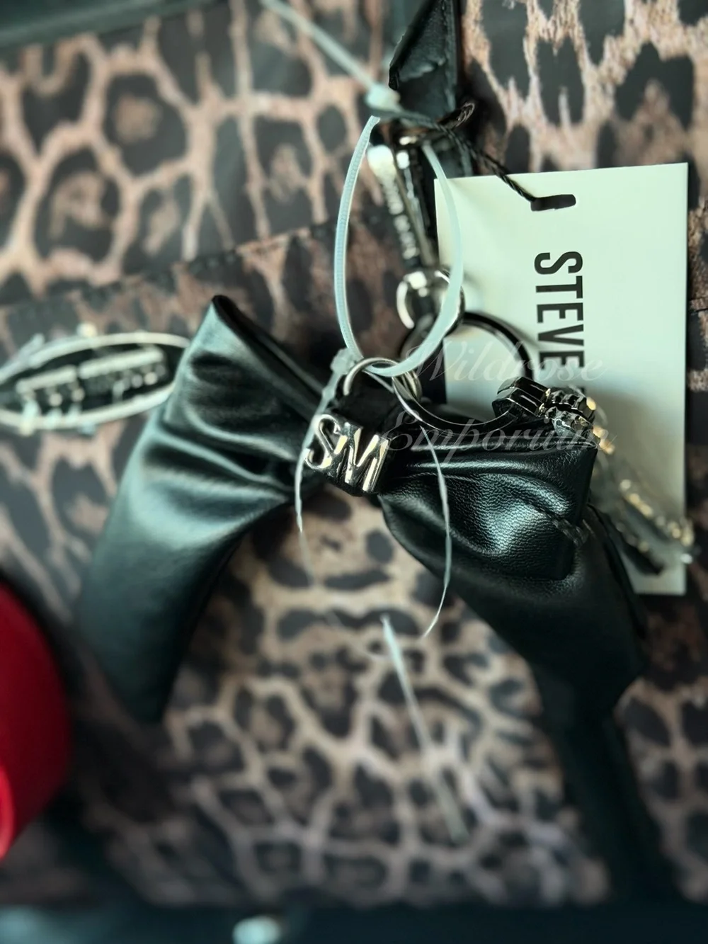 Steve Madden Retro Glam Tote Bag Chocolate Brown Leopard Cheetah Print BFLORA